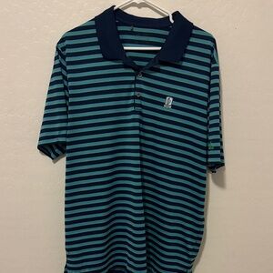 Mens Performance Blue Striped Shirt Adidas Brand
